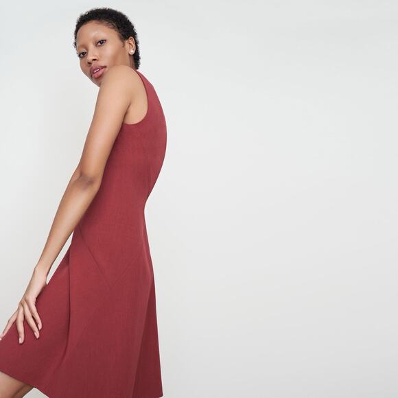 M.M. LaFleur Pauline Dress Size 10 Brick Red Career Square Neck A-line Travel - Picture 3 of 13